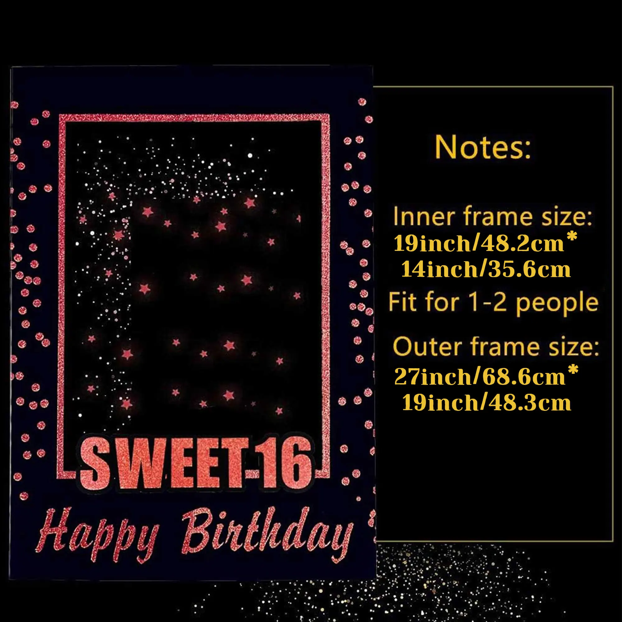 Rose Gold Sweet 16 Birthday Gift 16th Birthday Party Supplies Photo Booth Props 16th Photo Frame Frame