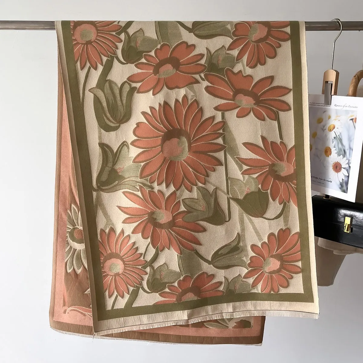 Manta de cachemira gruesa de alta calidad, bufanda para mujer, chal de pashmina cálido, chal de invierno, bufanda con estampado 2024, diseño de poncho, echarpe para mujer