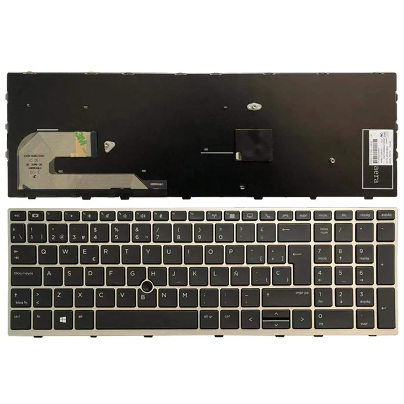 prata, HP EliteBook 850, G5, G6, espanhol, novo