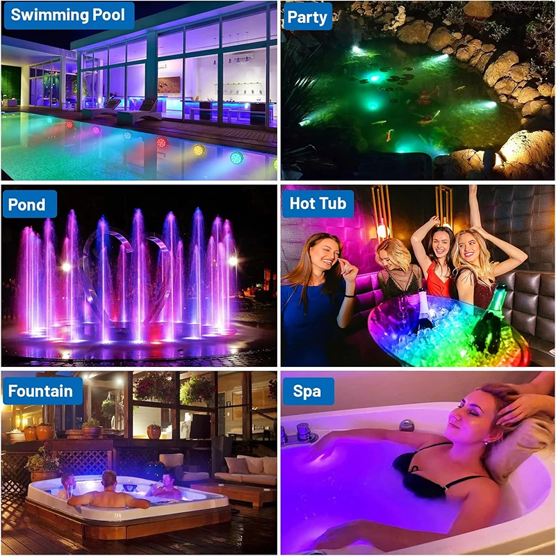 Underwater light 10Led swimming pool light remote control RGB dive fish light LED underwater lamp ship/car decorative lamp vase aquarium