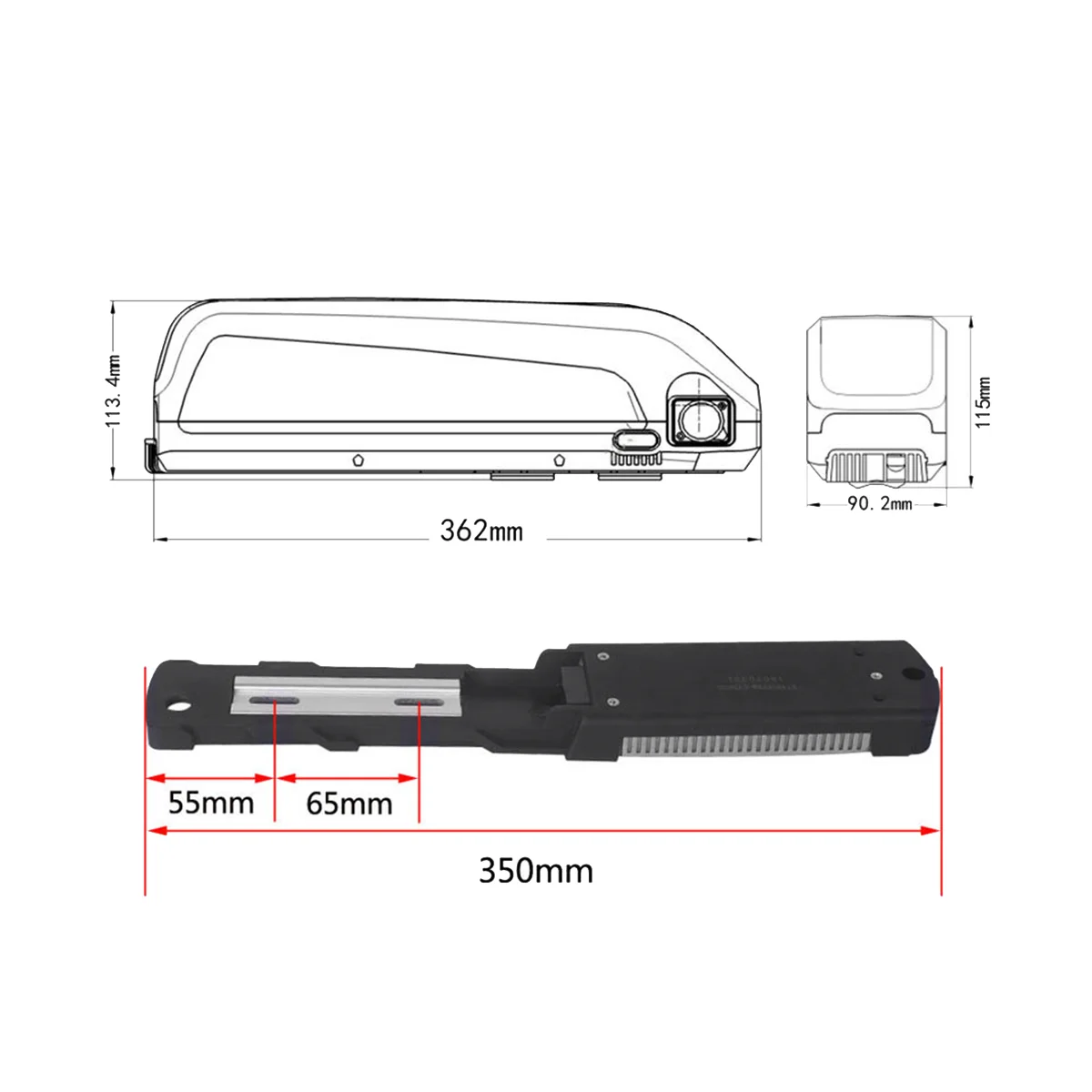 

EBike Battery Case for 65PCS 18650 Cells Empty Box 48V Electric Bicycle Battery Case for Hailong 1-2 SSE-077