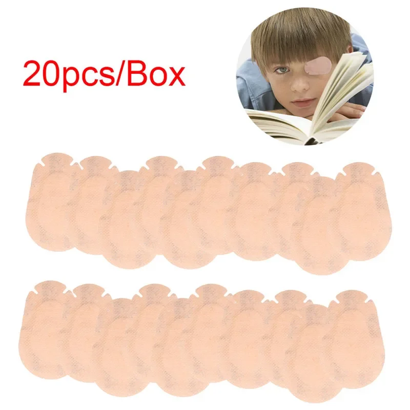 20pcs Medical Sterile Eye Pad Adhesive Bandages Amblyopia Eye Patch Band Aid Breathable Skin Color Disposable Kids First Aid Kit 2