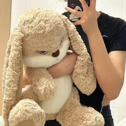 Giant Angry Rabbit Plush Toy - Adorable Animal Plushie Doll Kawaii Soft Stuffed Toy for Room Decor and Birthday Gifts (WHITE)