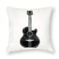 Guitar Sketch Pillow - Modern Home Decor, Adds Musical Charm, Artistic Style, and Creative Inspiration to Your Living Space 2