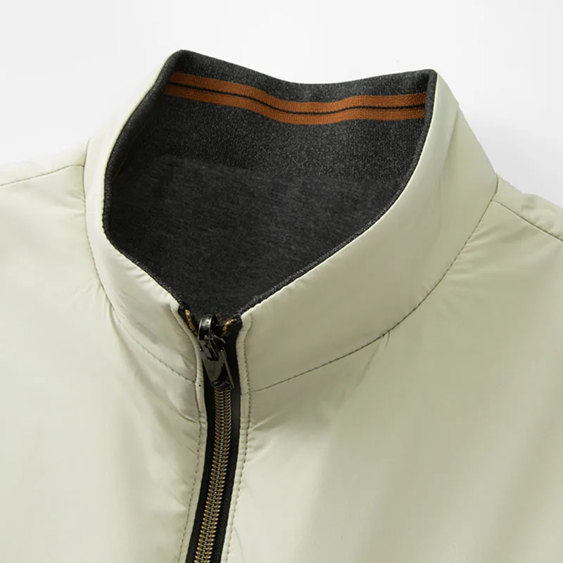 [Double-sided wear] Italian luxury classic autumn men's all-in-one simple stand-up collar high-end warm sleeveless vest 4
