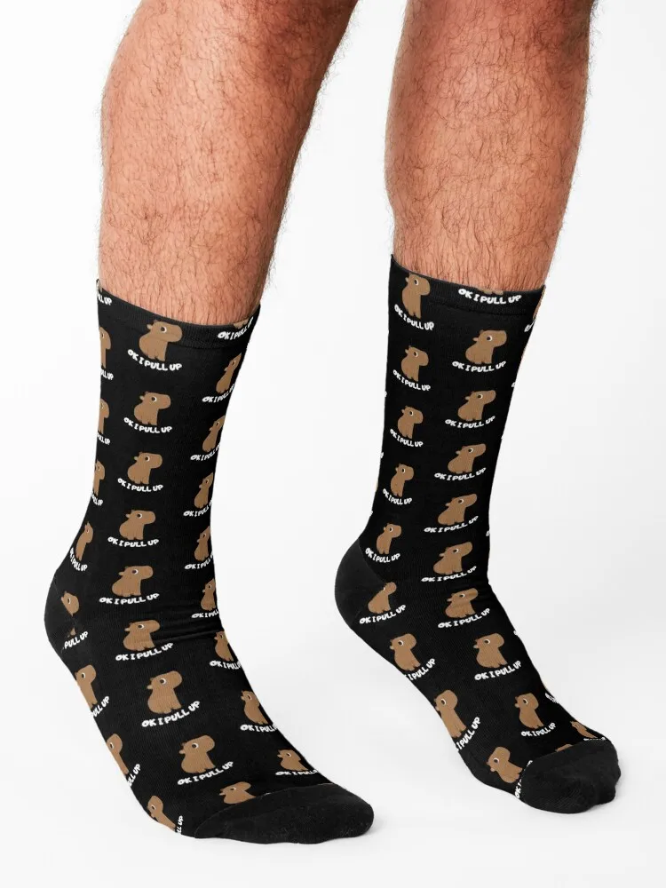 Baby Capybara - Ok I Pull Up Socks christmas gift Crossfit valentine gift ideas gym Men Socks Luxury Brand Women's