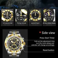 OLEVS 3689 montre pour hommes à Quartz multi-fonctionnelle Date Phase de lune étanche montre lumineuse pour hommes sport horloge à main 6