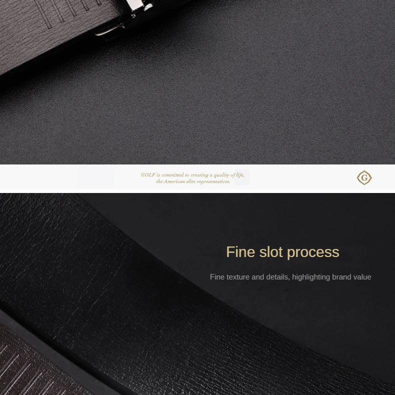 GOLF Belt Men's Genuine Leather Automatic Buckle Belt Pure Cowhide Men's Pants Belt Young and Middle aged  2024