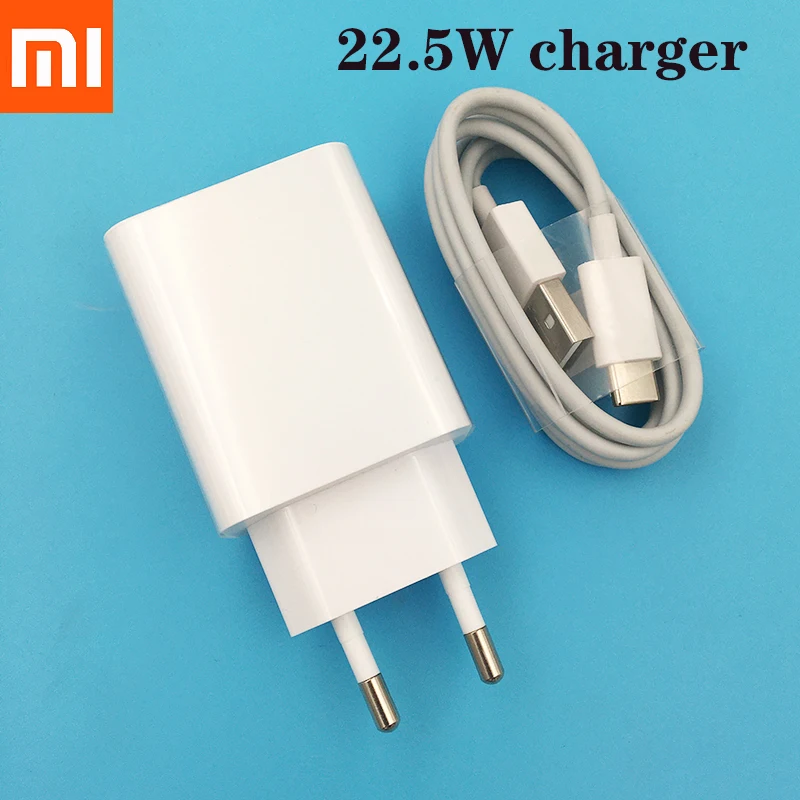 Caricabatterie Xiaomi EU 22.5W, Adattatore di Alimentazione Rapida Turbo per Redmi 8 9 10 Note 7 8 9 9S 10 11 Mi 6 8 9 9s Poco M3 X3 X4 F1 Pro