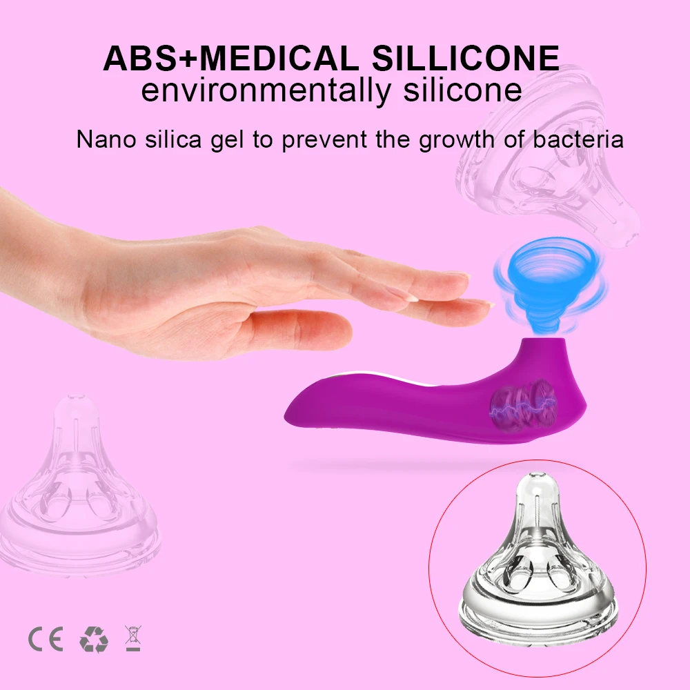 Female Clit Sucking Vibrator Mini Silicone Nipple Sucking Adult Sex Toy for Girl Women Sexual Use