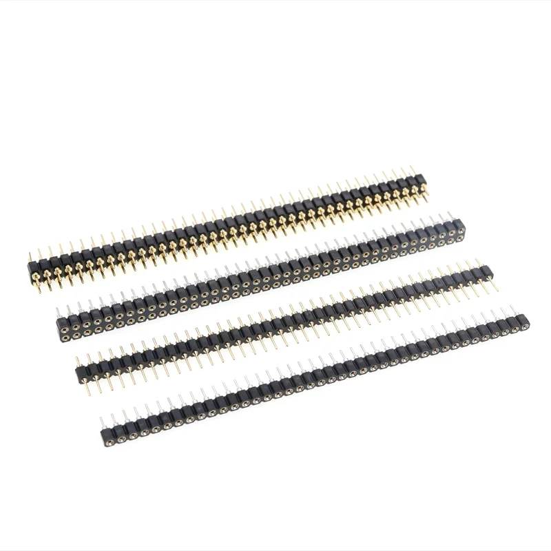 Pin Header 5 Pcs Round Hole 2.0MM/2.54MM Pitch Row Female/Male Single Row 1x40P 2x40P Double Pin Round Gold Plated
