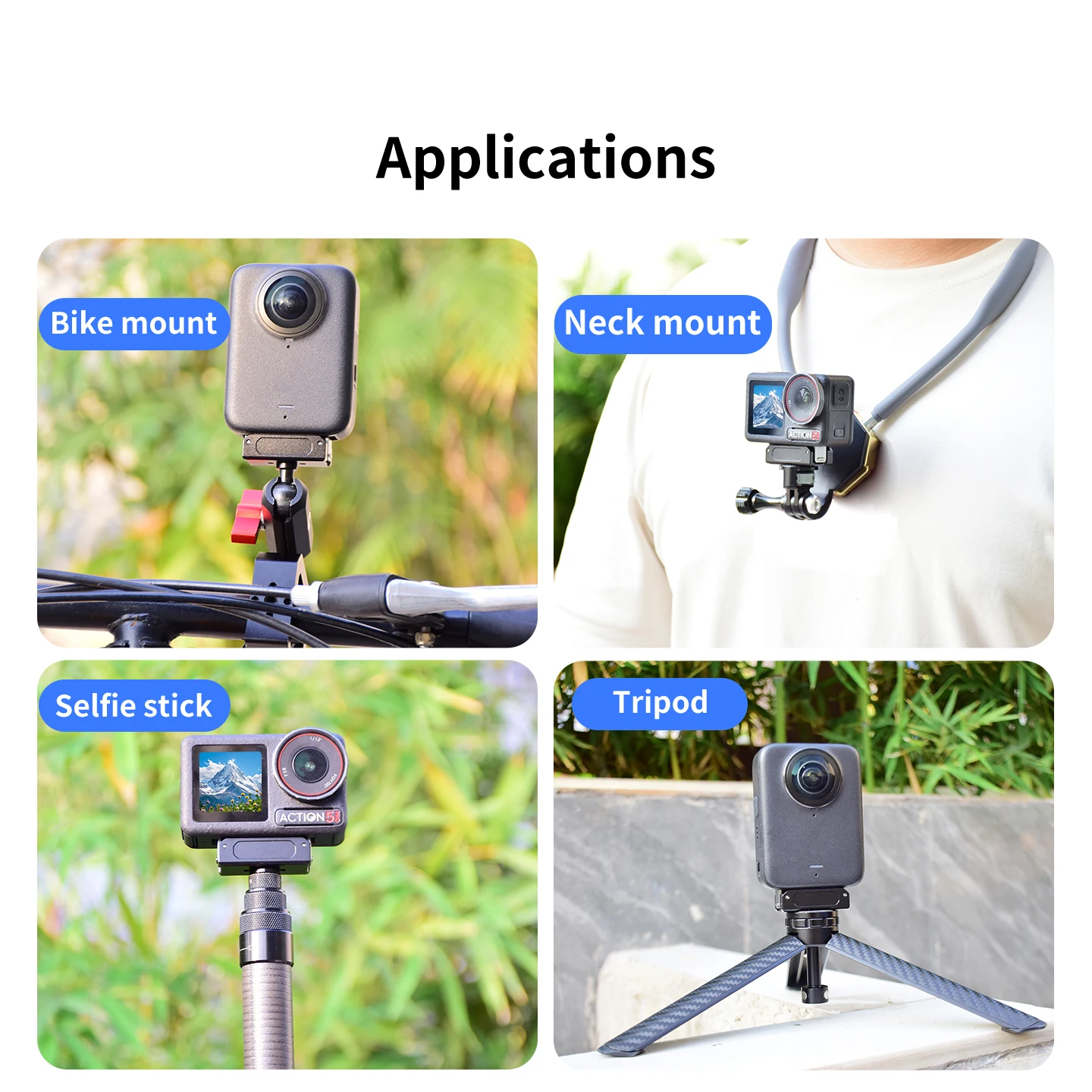 Magnetische Schnellverschluss-Halterung für Outdoor-Vlog, Radfahren, Skifahren, Sport, Halterung für DJI Osmo Action 5 Pro 4 3 Kamera, leicht und tragbar – Detail 10