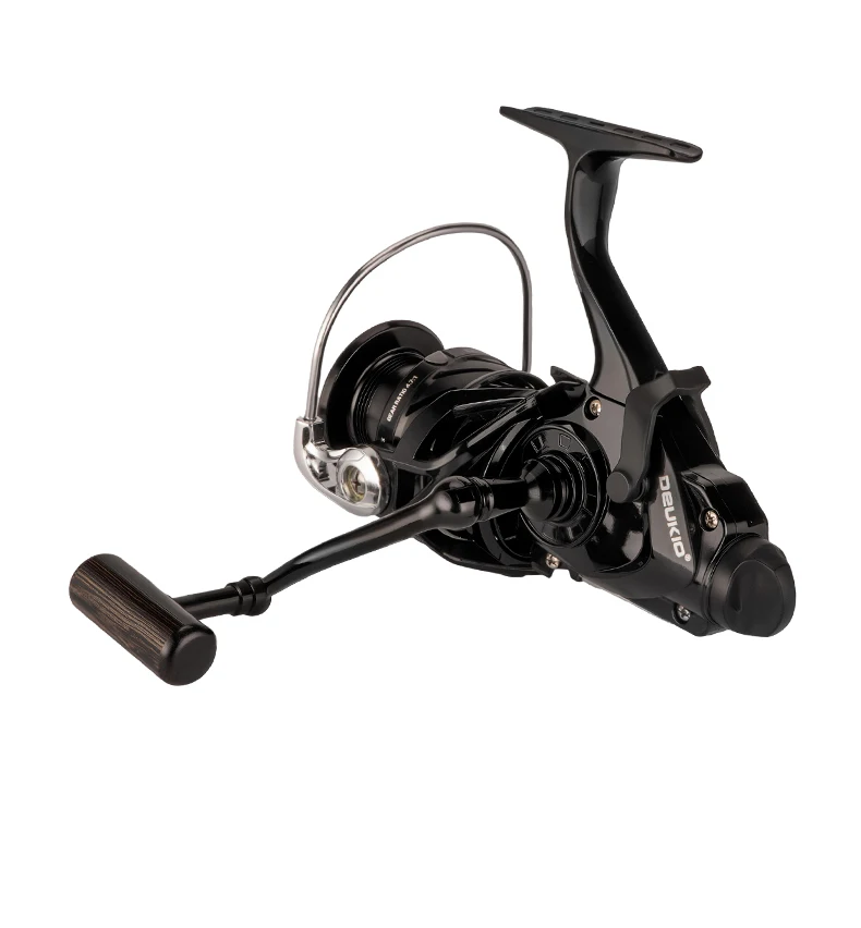 DEUKIO Spinnrolle mit Bremsfunktion und Alarm, 5+1BB, 4.8:1 Übersetzungsverhältnis, 8kg Bremskraft für Karpfenangeln, CNC-Griff – Detail 15