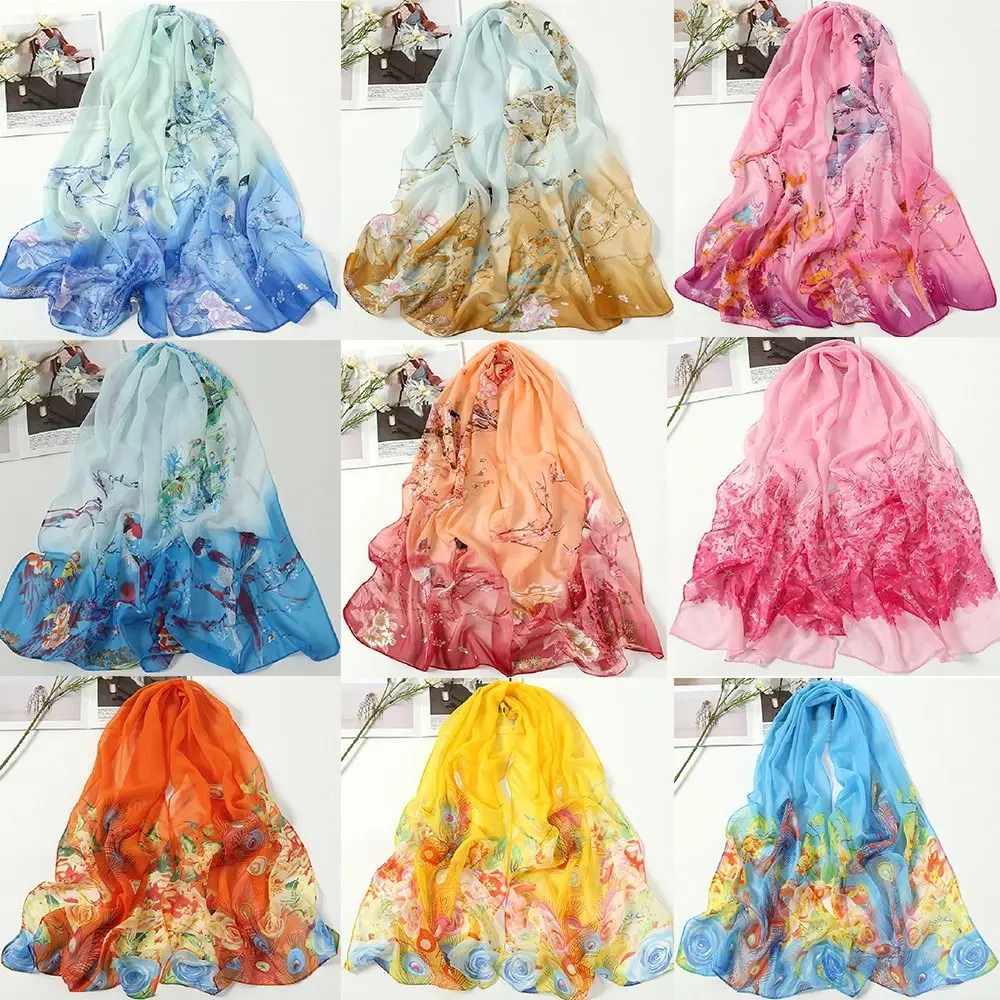 Fashion Beach Shawl New Ladies Chiffon Scarf Summer Beach Sarong Scarf Silk Scarf Hijab Shawl Head Wrap Clothing Accessories
