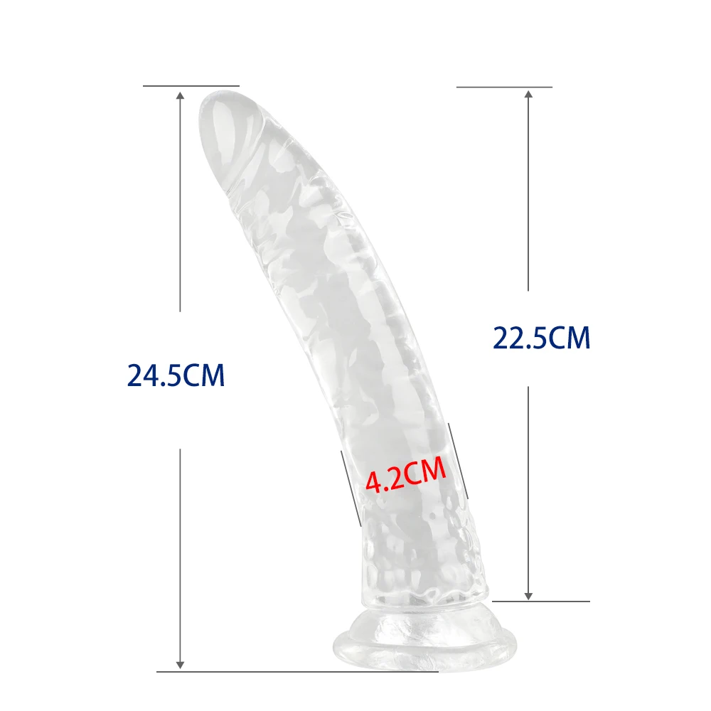 Dildo realistico trasparente stimolatore anale per donna g-spot_voghion.com