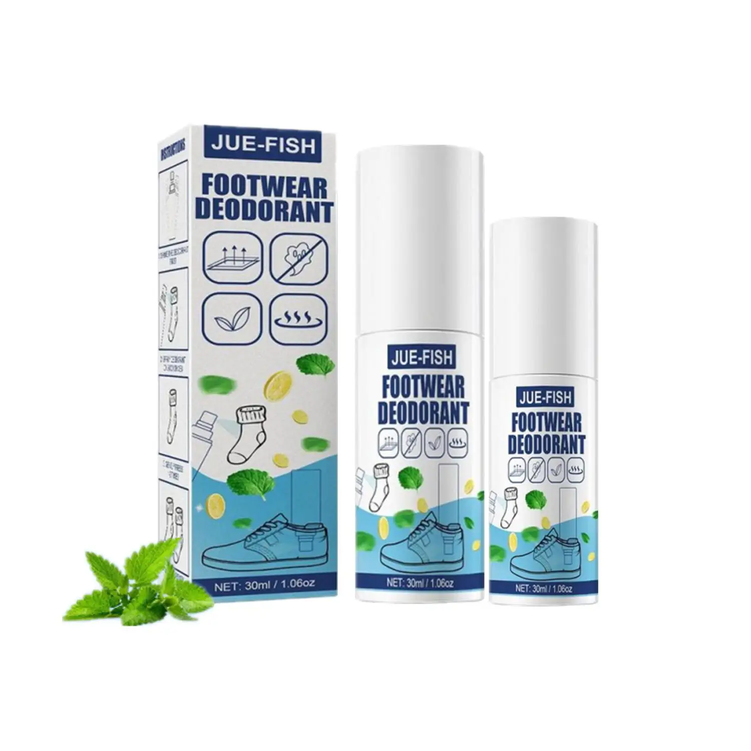 Foot Odor Shoe Odor Nemesis Deodorant Removal Spray 2Pcs Foot Artifact Footwear And Socks Anti-sweat Powder Care shoe odor removal spray shoe odor spray foot deodorant powder