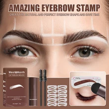 

Eyebrow Shaping Kit Stamp Eyebrow Pencil and 5 Pairs Brow Stencils Kit Pen Cosmetics Waterproof Natural Color Eye Makeup