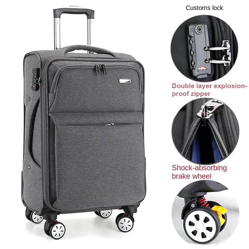 

Suitcase Oxford Cloth Waterproof Trolley Case bad Rolling Luggage Spinner Large Capacity Travel Bag Password Trolley Luggage Bag