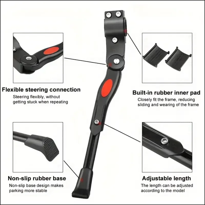 Adjustable Aluminum Alloy Bicycle Kickstand