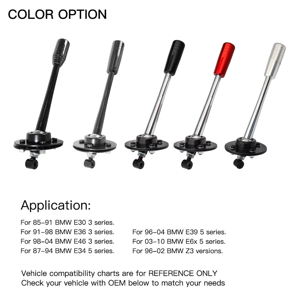265mm Adjustable Throw Short Shifter Lever Gear Knob For BMW 85-10 E30 E36 E46 E34 E39 Z3 SK-1001