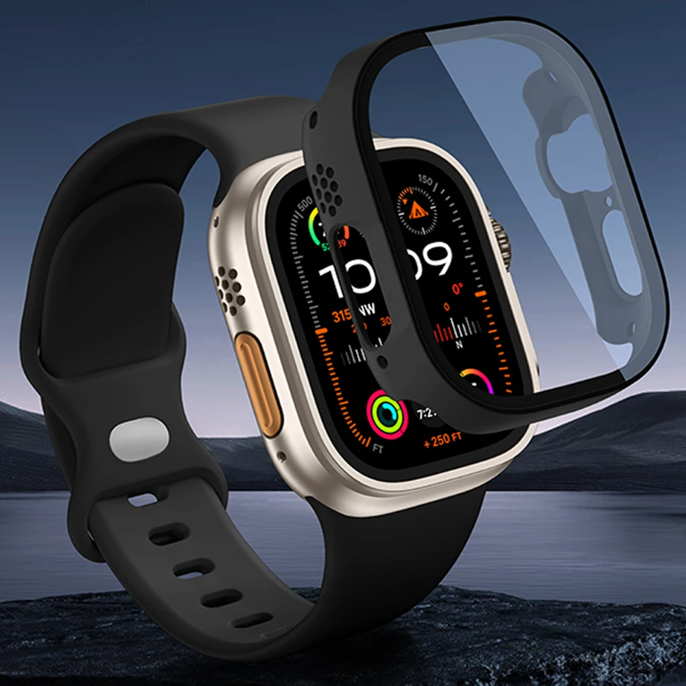 Enhanced Protective Case with Tempered Glass Screen Protector for Apple Watch Ultra (49mm)