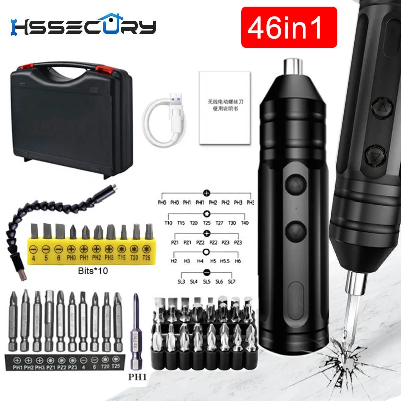 46 in 1 Mini Electric Screwdriver Rechargeable Smart Cordless Automatic Screwdriver Multi