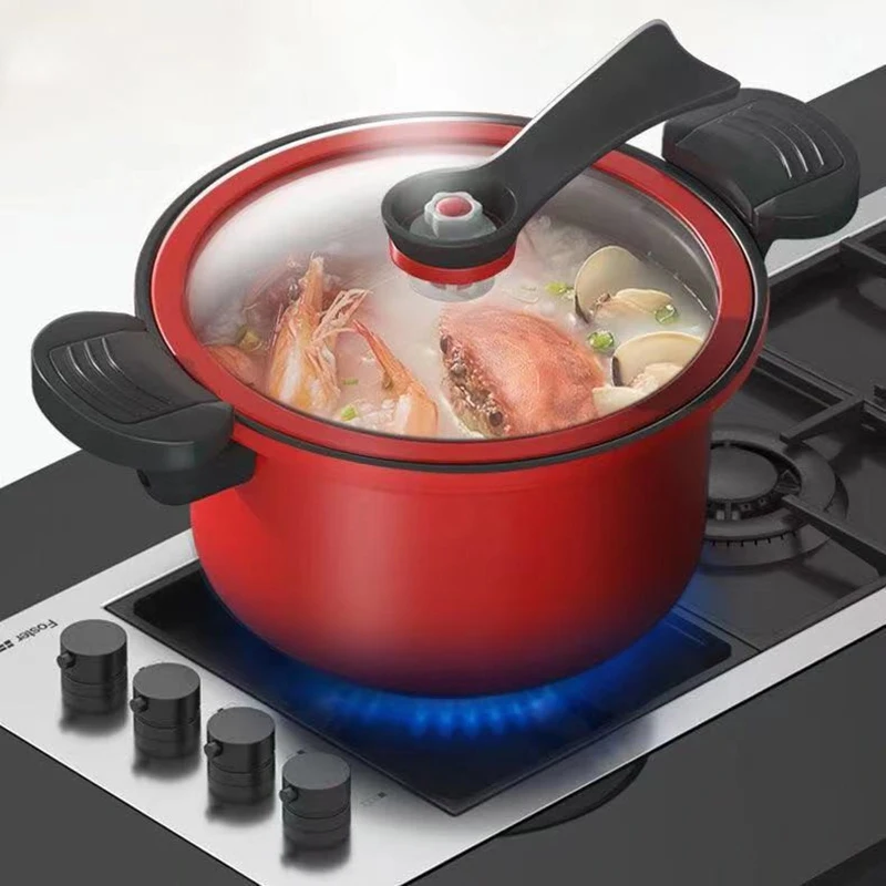 Micro Pressure Cooker Cookware Soup Meats Pot Rice Cooker Gas Stove Pressure  Stew Pan Non-Stick Cooking Pots For Kitchen - AliExpress