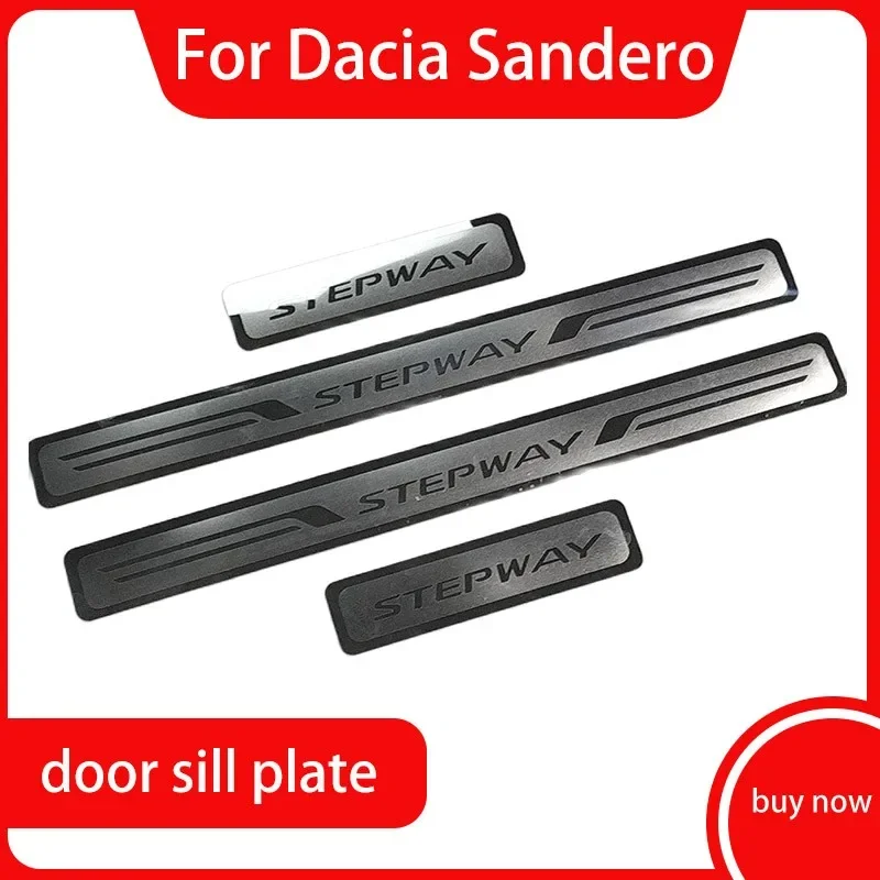 

Наклейки из нержавеющей стали для Dacia Sandero 2 Stepway 2013-2024, защитная Накладка на порог, порог, приветственная педаль, автомобильные аксессуары