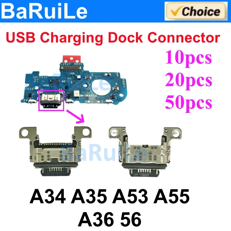 Enhanced USB Charging Dock Port Connector - Pack of 10/20/50, Type C Jack Socket Plug