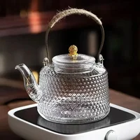 Pots pour théière en verre résistant aux hautes températures, bouilloire en verre antidéflagrant, plats de service à thé, fournitures de thé Puer 2