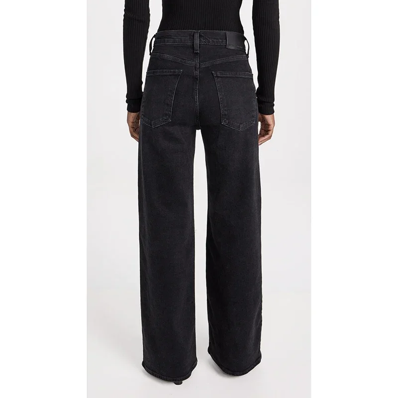 2025 Lady Chic Fashion Straight Leg Jeans Women Slim Fit Stretch High Waisted Denim Pants Female Retro Pink Beige Cheap Trousers 4
