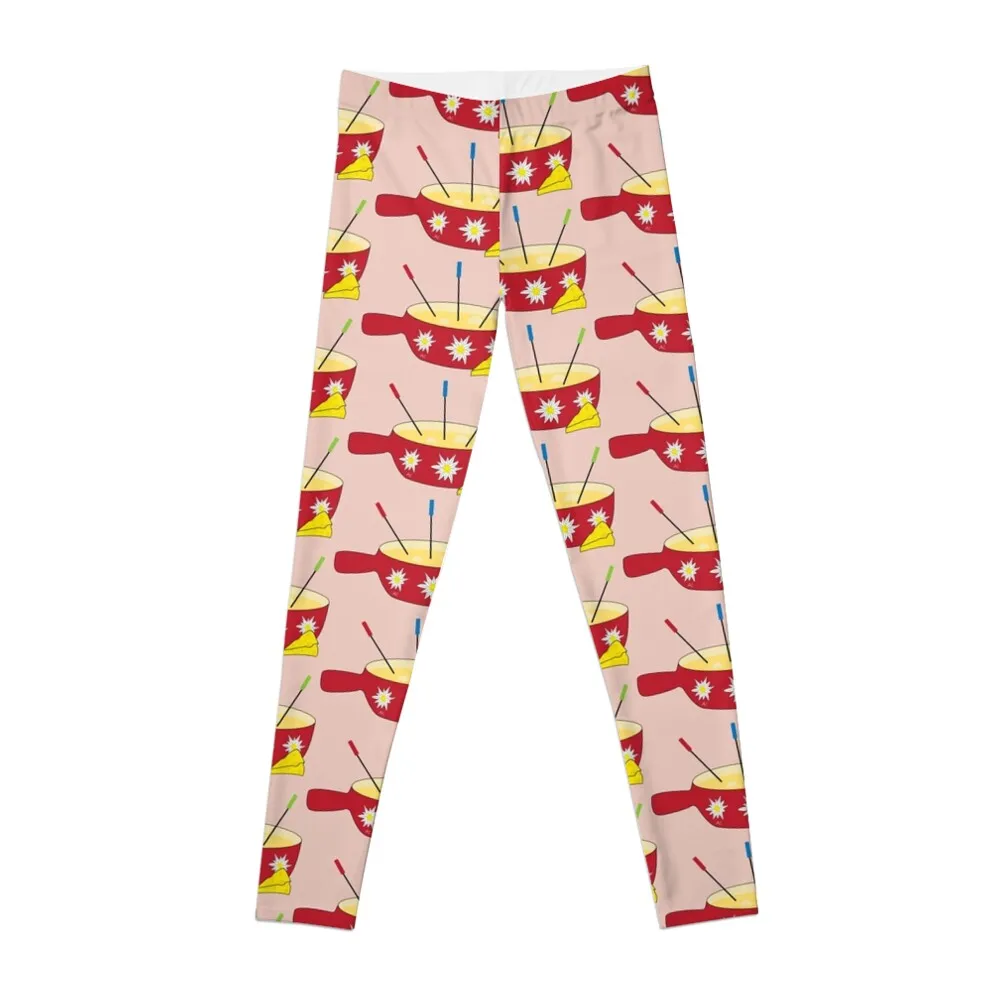 

It's Cheese Fondue Time Leggings sportswear for gym sports tennis for sports shirts gym Womens Leggings