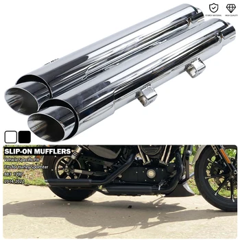 Chrome Slip-On Exhaust System Slip Ons Mufflers Fits For Harley Sportster 883 XL883N Iron 1200 XL1200NS Custom SuperLow Roadster