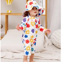 UV Baby Boy Swimsuit One Piece Swimming Jumpsuit Ruffles Bathing Suit SPF 50 Long Sleeve Kids Swimwear for Girls 1-7 Years 4