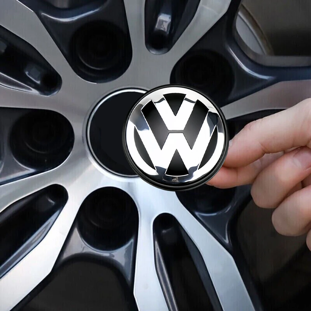  휠 센터 허브 캡, 크롬 및 블랙, VW 비틀 파사트 제타용, 3B7601171, 65mm, 4 개