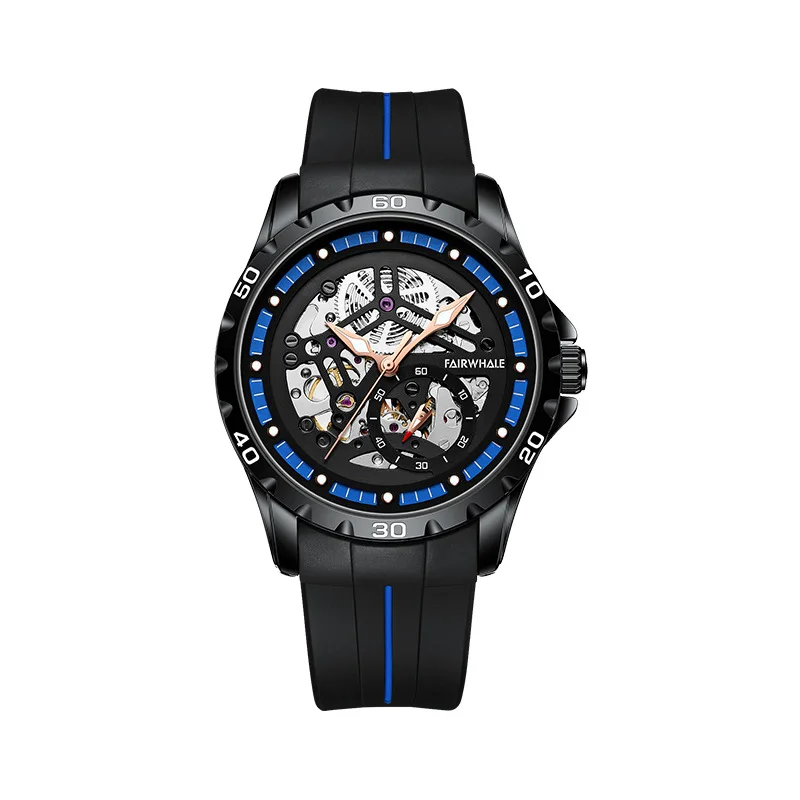 Mark Fairwhale Trendy Fashion Watch Men's Hollow Mechanical Watch Cool Waterproof Night Light