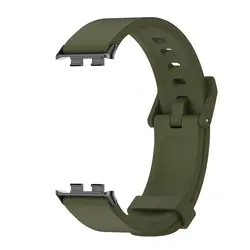 Elegant Leather Bracelet Strap for Honor Band - Stylish Wristband Accessory (Army Green Black)