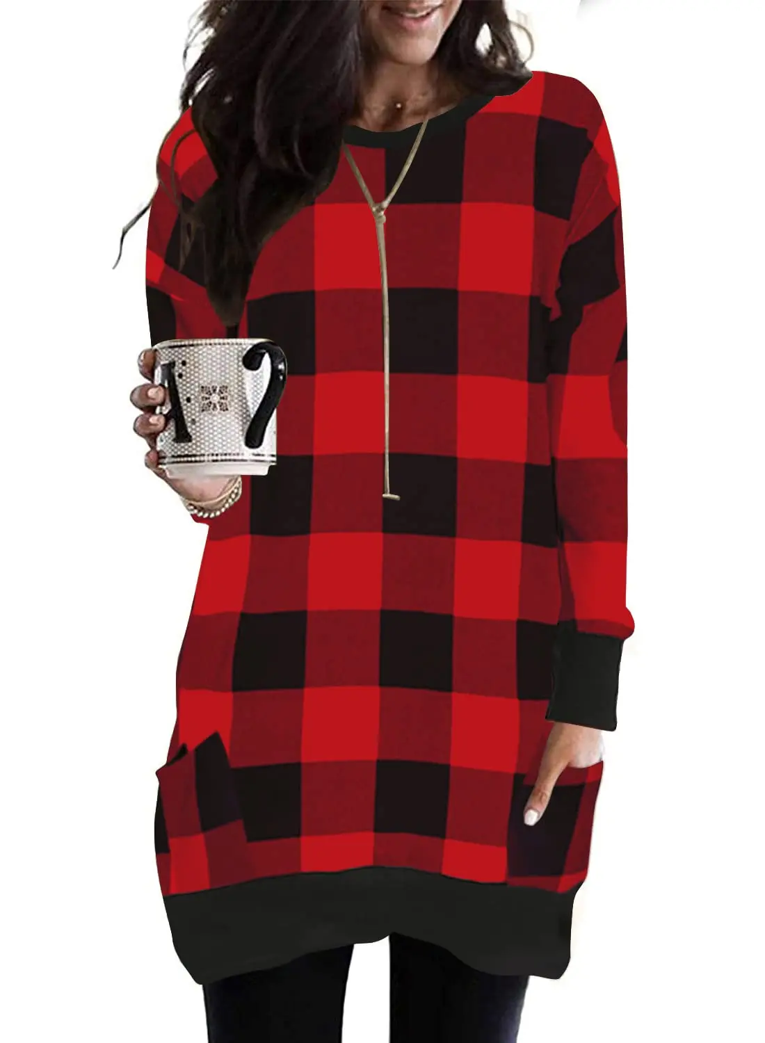 

Autumn New Fashion 3D Checker Print Retro Versatile Round Neck Pullover Women's Harajuku Popular Outgoing Women's Top Clothing
