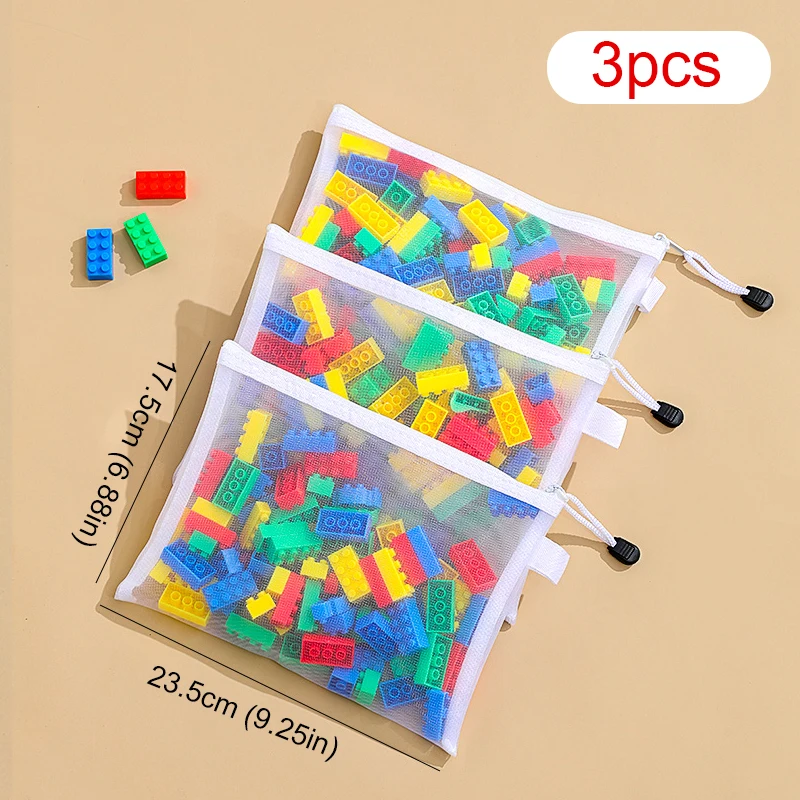 Children's puzzle building block toy storage classification bag transparent zipper thumbnail 4