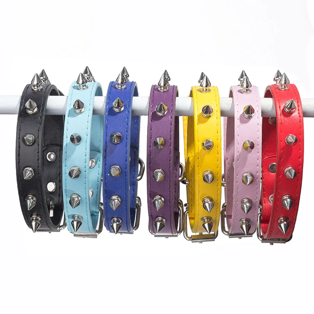 Title 1, Artificial Leather Cat Collar Anti-Bite Studded...