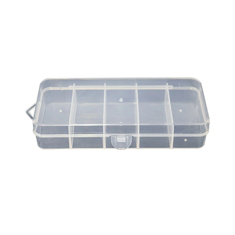 1PCS Transparente Lagerung Box Perlen Schmuck Container Single-schicht Fünf-zellen Rechteckige Kunststoff Box Schmuck Lagerung – Detail 6