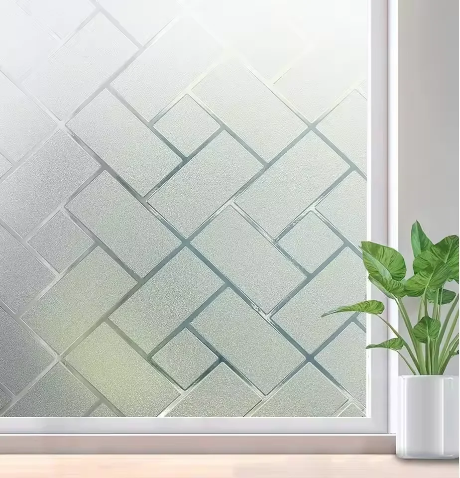 Window privacy film frosted glass electrostatic vinyl cover window sticker suitable for home office bathroom decoration