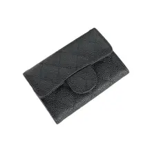 

Classic Lingge Small Fragrance Ladies Card Holder Fashion Sheepskin Leather Business Card Holder Flip Credit Card Coin Purse