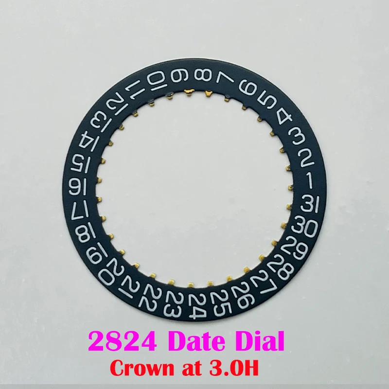 Black Date Wheel Dial for Automatic Mechanical Movement with 3.0 Crown and Versatile Day Date Display Options