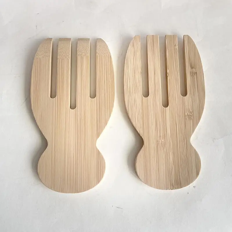 Salad Claws 2pcs Wooden Salad Claws For Serving Creative Kitchen Tool With Smooth Surfaces Hand Grinding Hand For Kitchen