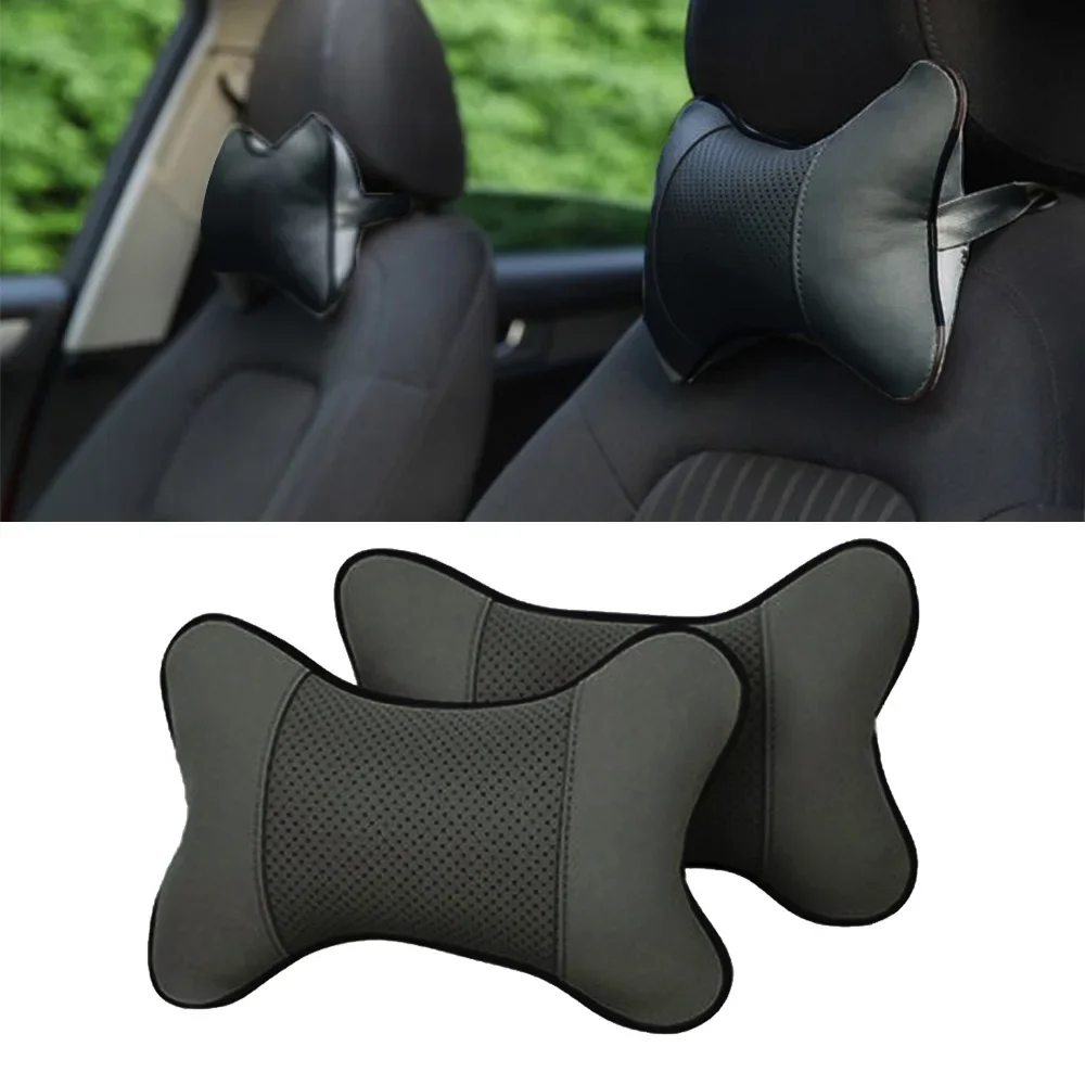 Car Neck Pillow Headrest Memory Foam Cushion Fabric Cover for Seat Chair in Auto 1PCS