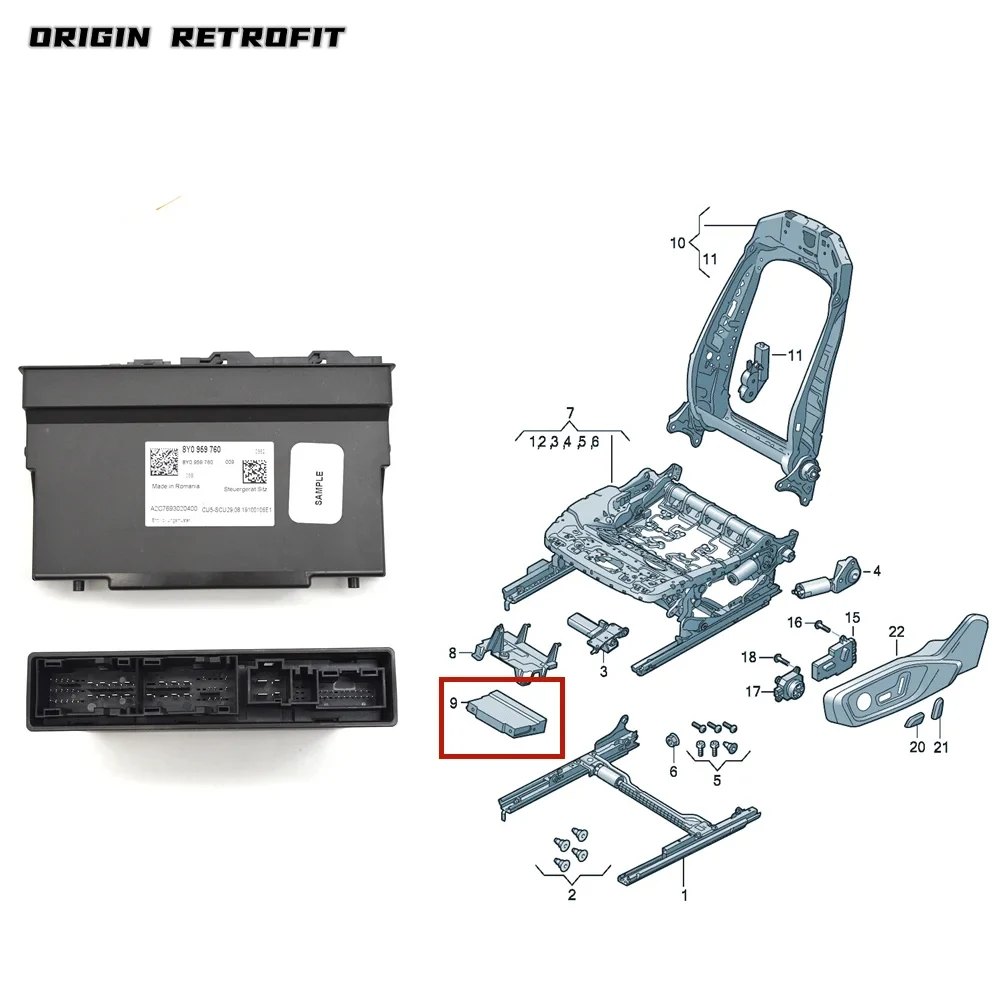 

8Y0 959 760 Convertible Power Seat Memory PSV Control Module Unit for Audi A3 Q4 RSQ3