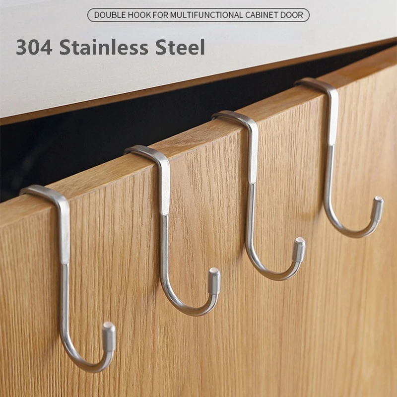 S Shape Door Hook 304 Stainless Steel Hanger Key Storage Hook