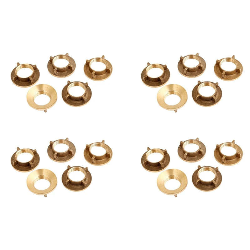 

20 Pcs Gold Tone Brass 1/2 Inch PT Threaded Household Water Tap Faucet Nuts CNIM Hot