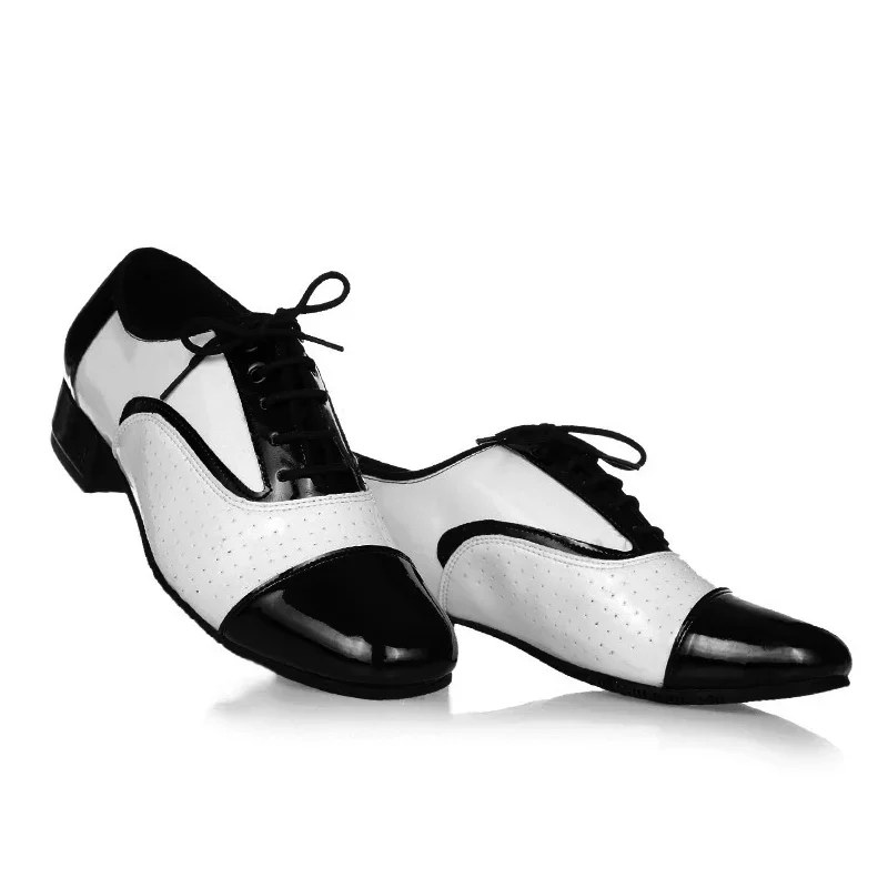 Modern Dance Shoes For Men Soft Performance Leather Breathable Social Latin Dance Square Formal Dress Jazz Dance Shoes Sneakers 2